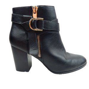 APT.9 Women's Black Buckled Block Heel Booties Size 9.5 M